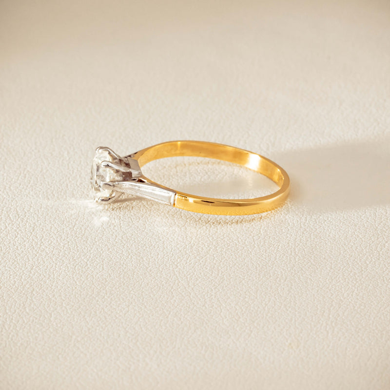 Deja Vu 18ct Yellow Gold .70ct Oval Old-Cut Diamond Ring - Ring - Walker & Hall