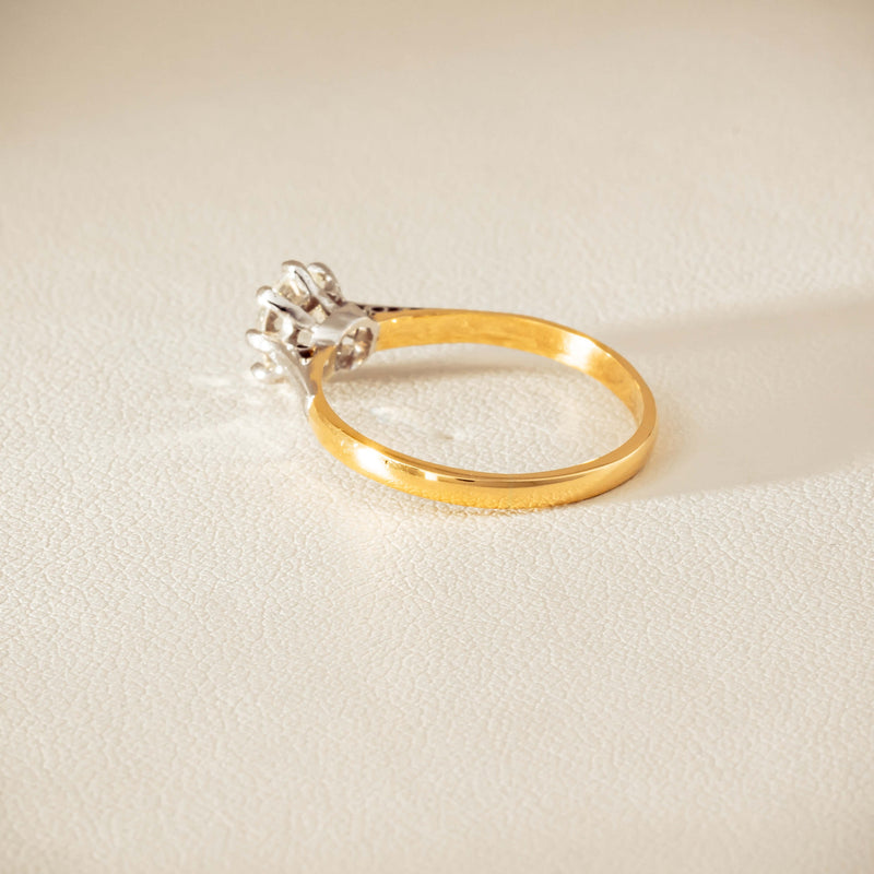 Deja Vu 18ct Yellow Gold .70ct Oval Old-Cut Diamond Ring - Ring - Walker & Hall