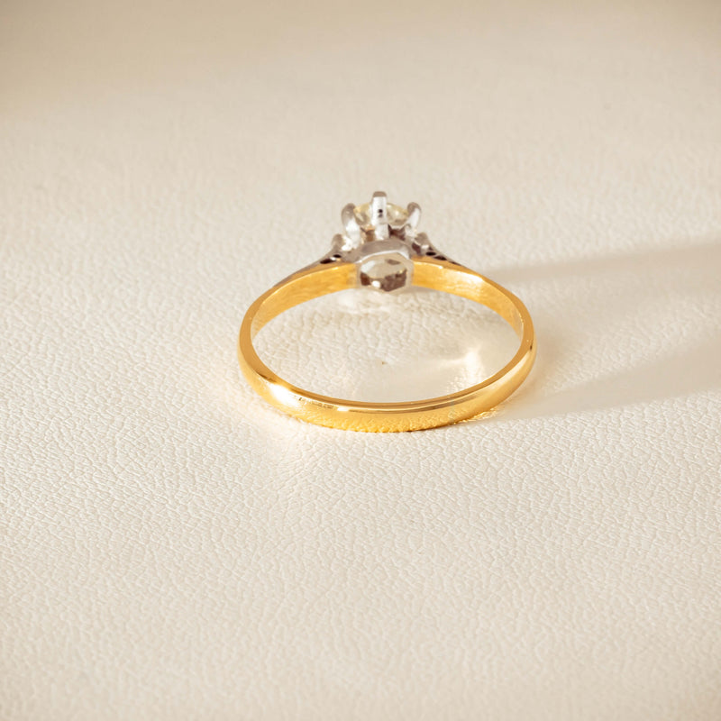 Deja Vu 18ct Yellow Gold .70ct Oval Old-Cut Diamond Ring - Ring - Walker & Hall