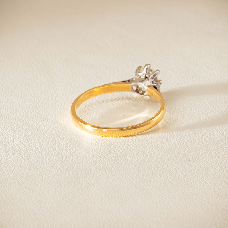 Deja Vu 18ct Yellow Gold .70ct Oval Old-Cut Diamond Ring - Ring - Walker & Hall
