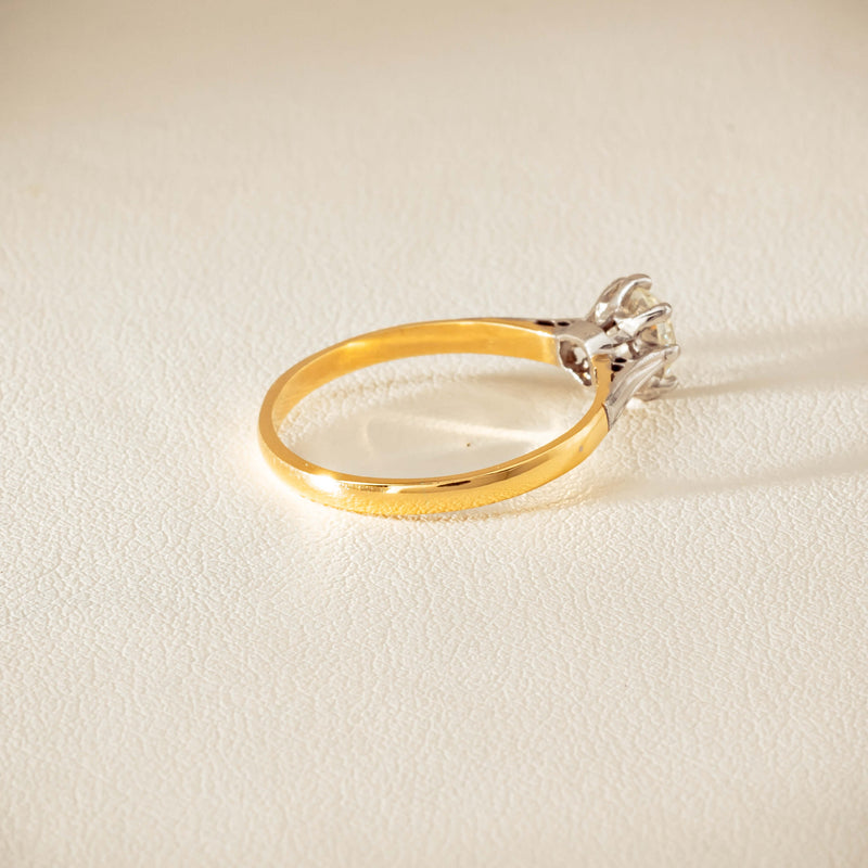 Deja Vu 18ct Yellow Gold .70ct Oval Old-Cut Diamond Ring - Ring - Walker & Hall