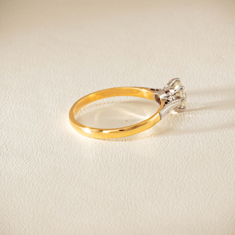 Deja Vu 18ct Yellow Gold .70ct Oval Old-Cut Diamond Ring - Ring - Walker & Hall
