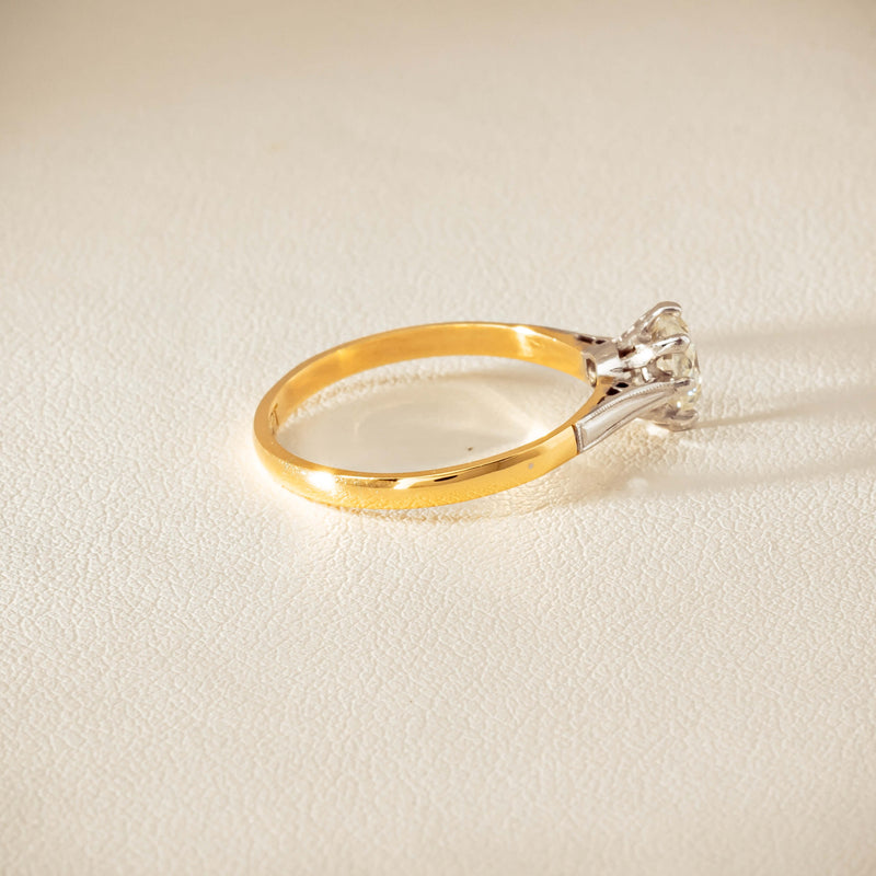 Deja Vu 18ct Yellow Gold .70ct Oval Old-Cut Diamond Ring - Ring - Walker & Hall