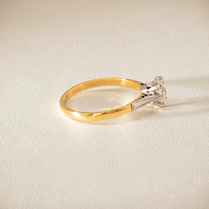 Deja Vu 18ct Yellow Gold .70ct Oval Old-Cut Diamond Ring - Ring - Walker & Hall