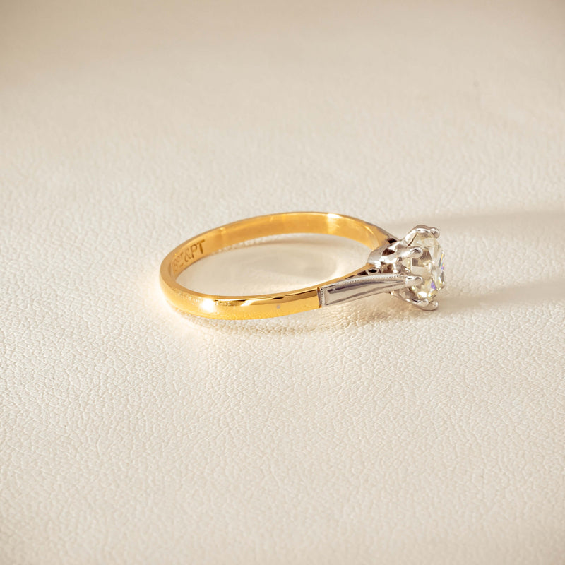 Deja Vu 18ct Yellow Gold .70ct Oval Old-Cut Diamond Ring - Ring - Walker & Hall
