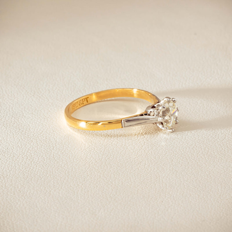 Deja Vu 18ct Yellow Gold .70ct Oval Old-Cut Diamond Ring - Ring - Walker & Hall