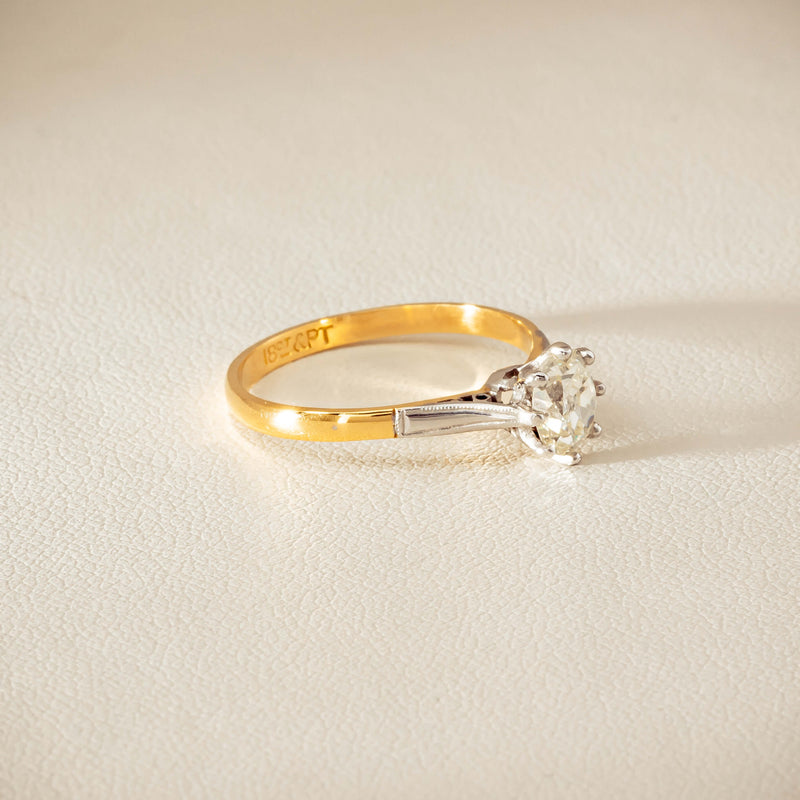 Deja Vu 18ct Yellow Gold .70ct Oval Old-Cut Diamond Ring - Ring - Walker & Hall