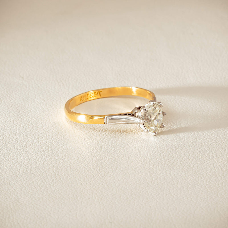 Deja Vu 18ct Yellow Gold .70ct Oval Old-Cut Diamond Ring - Ring - Walker & Hall