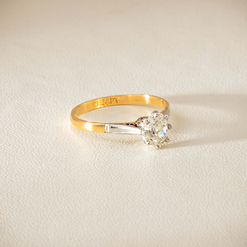 Deja Vu 18ct Yellow Gold .70ct Oval Old-Cut Diamond Ring - Ring - Walker & Hall