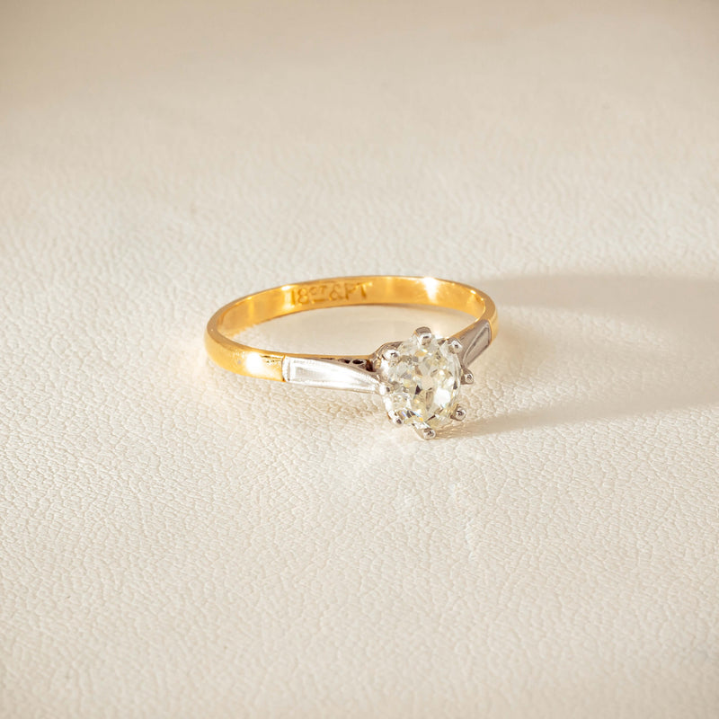 Deja Vu 18ct Yellow Gold .70ct Oval Old-Cut Diamond Ring - Ring - Walker & Hall