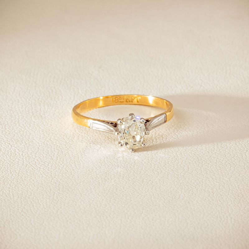 Deja Vu 18ct Yellow Gold .70ct Oval Old-Cut Diamond Ring - Ring - Walker & Hall
