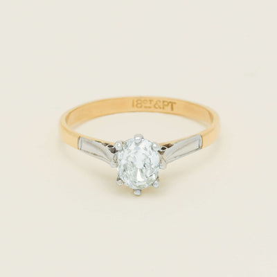 Deja Vu 18ct Yellow Gold .70ct Oval Old-Cut Diamond Ring - Ring - Walker & Hall