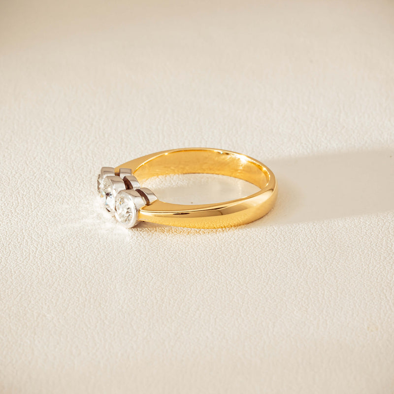 Deja Vu 18ct Yellow Gold .61ct Diamond Three-Stone Ring - Ring - Walker & Hall