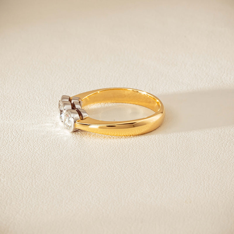 Deja Vu 18ct Yellow Gold .61ct Diamond Three-Stone Ring - Ring - Walker & Hall