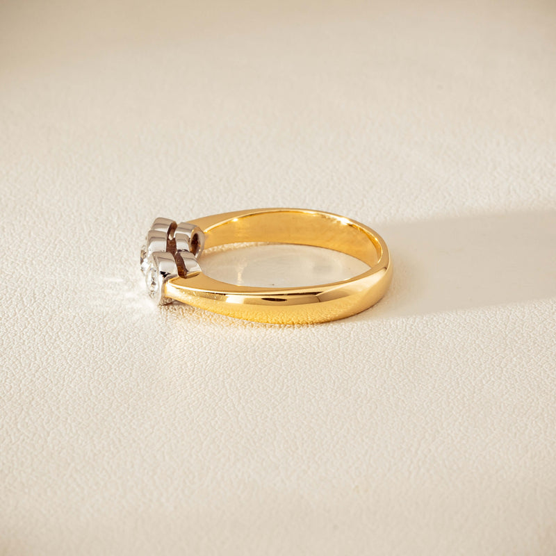 Deja Vu 18ct Yellow Gold .61ct Diamond Three-Stone Ring - Ring - Walker & Hall