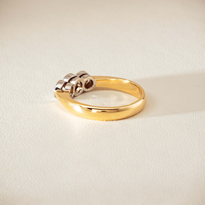 Deja Vu 18ct Yellow Gold .61ct Diamond Three-Stone Ring - Ring - Walker & Hall