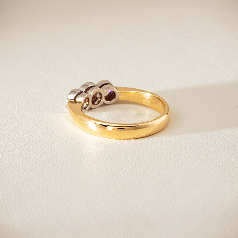 Deja Vu 18ct Yellow Gold .61ct Diamond Three-Stone Ring - Ring - Walker & Hall