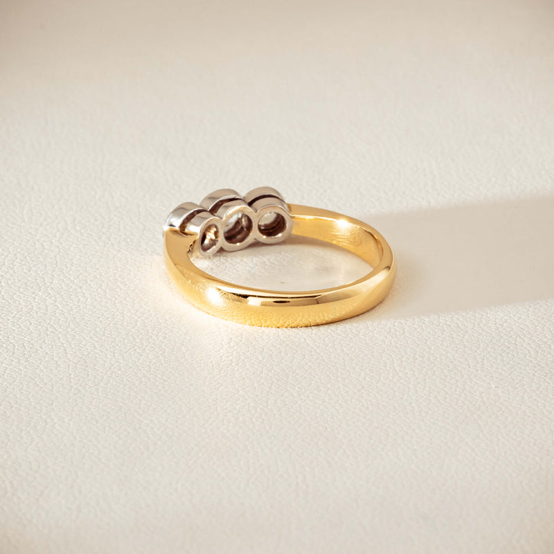 Deja Vu 18ct Yellow Gold .61ct Diamond Three-Stone Ring - Ring - Walker & Hall