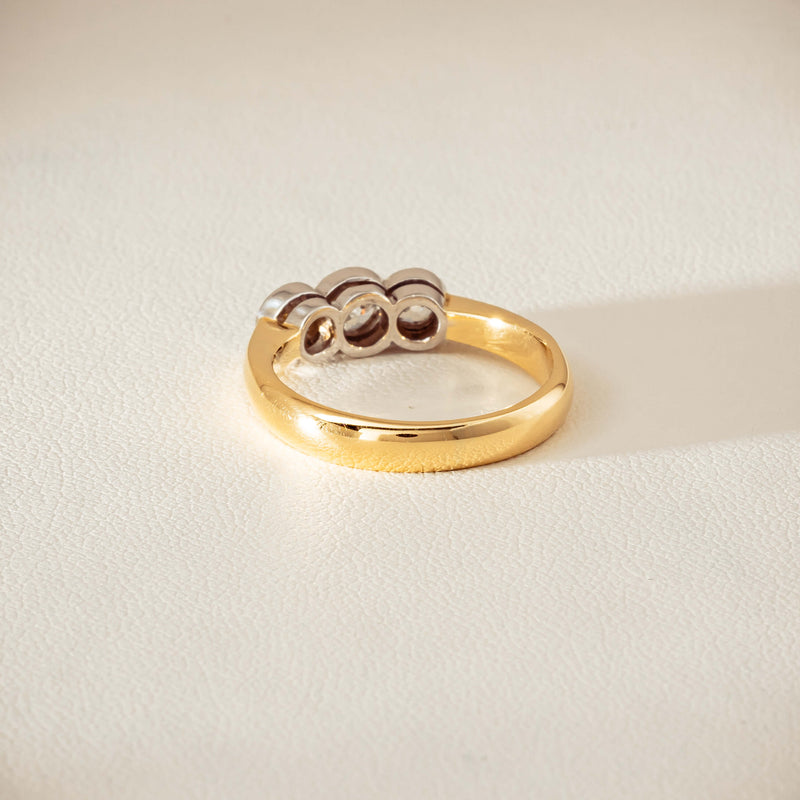 Deja Vu 18ct Yellow Gold .61ct Diamond Three-Stone Ring - Ring - Walker & Hall