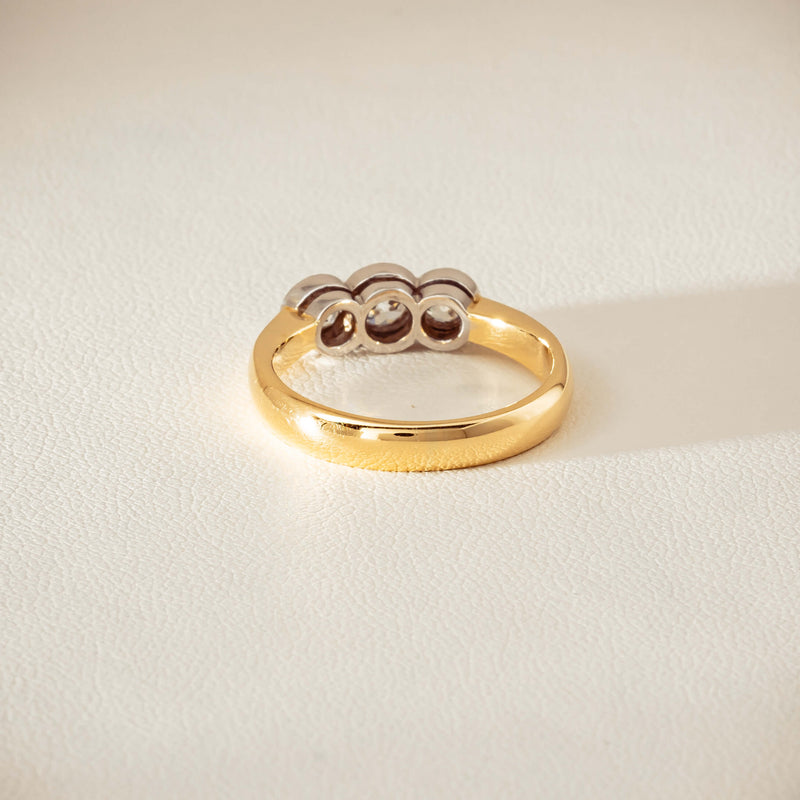 Deja Vu 18ct Yellow Gold .61ct Diamond Three-Stone Ring - Ring - Walker & Hall