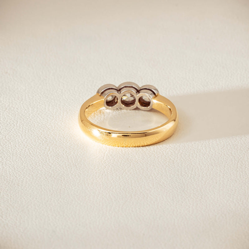 Deja Vu 18ct Yellow Gold .61ct Diamond Three-Stone Ring - Ring - Walker & Hall
