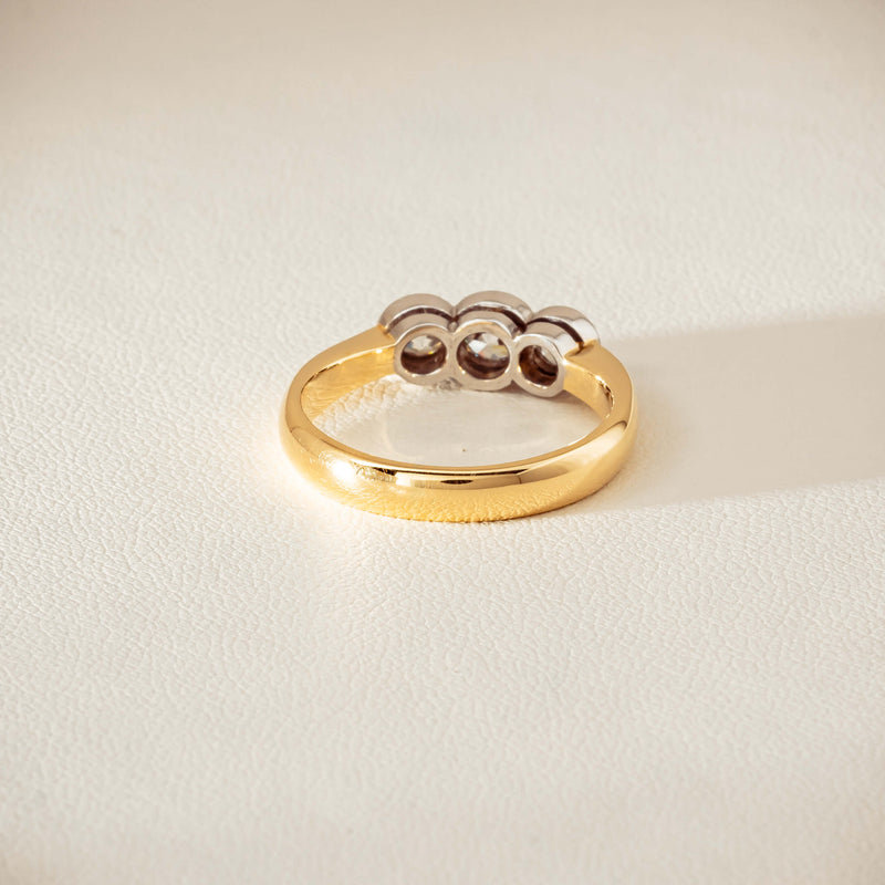 Deja Vu 18ct Yellow Gold .61ct Diamond Three-Stone Ring - Ring - Walker & Hall