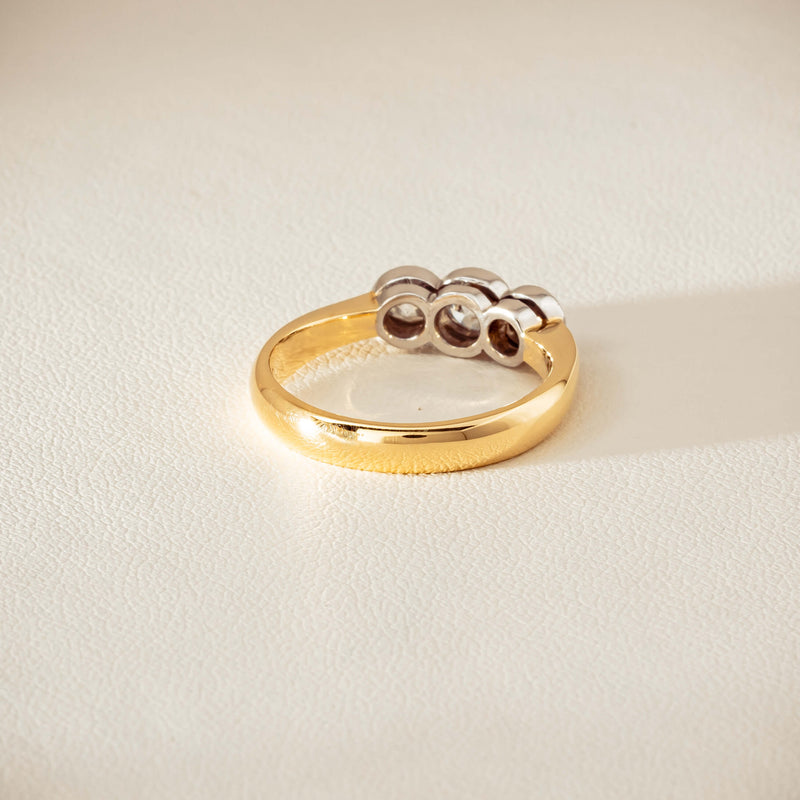 Deja Vu 18ct Yellow Gold .61ct Diamond Three-Stone Ring - Ring - Walker & Hall