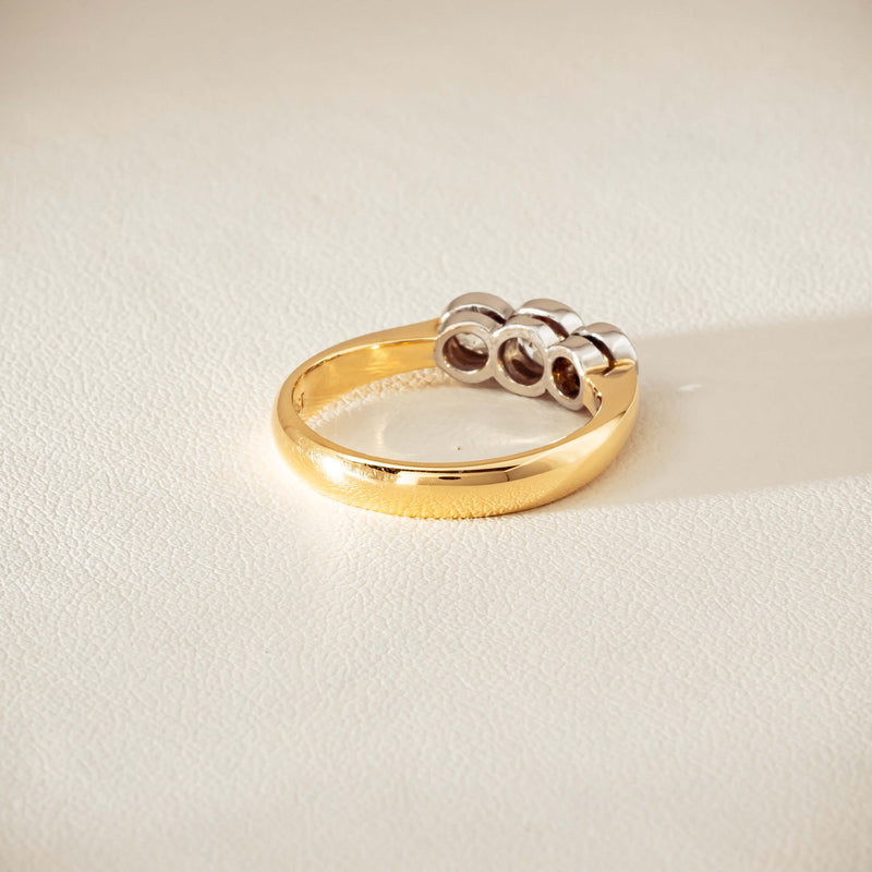Deja Vu 18ct Yellow Gold .61ct Diamond Three-Stone Ring - Ring - Walker & Hall