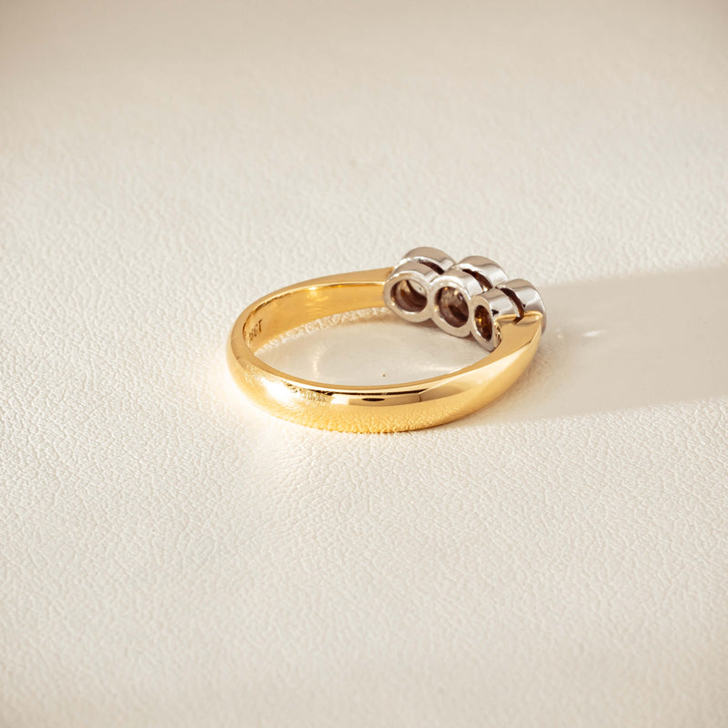 Deja Vu 18ct Yellow Gold .61ct Diamond Three-Stone Ring - Ring - Walker & Hall
