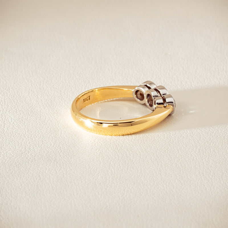 Deja Vu 18ct Yellow Gold .61ct Diamond Three-Stone Ring - Ring - Walker & Hall