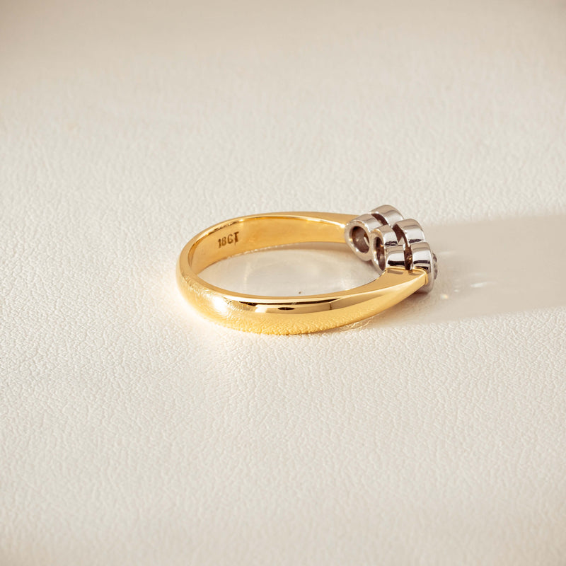 Deja Vu 18ct Yellow Gold .61ct Diamond Three-Stone Ring - Ring - Walker & Hall