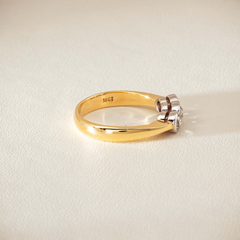 Deja Vu 18ct Yellow Gold .61ct Diamond Three-Stone Ring - Ring - Walker & Hall