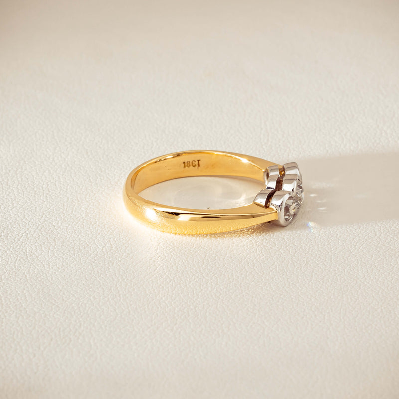 Deja Vu 18ct Yellow Gold .61ct Diamond Three-Stone Ring - Ring - Walker & Hall