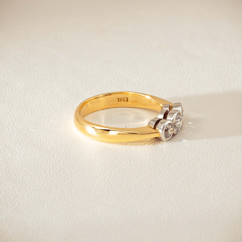 Deja Vu 18ct Yellow Gold .61ct Diamond Three-Stone Ring - Ring - Walker & Hall
