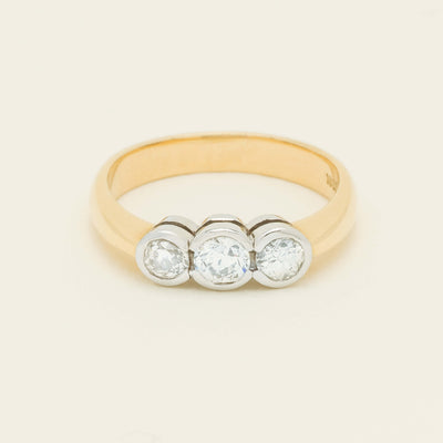 Deja Vu 18ct Yellow Gold .61ct Diamond Three-Stone Ring - Ring - Walker & Hall
