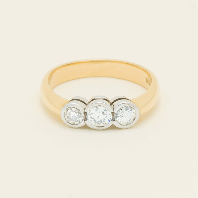 Deja Vu 18ct Yellow Gold .61ct Diamond Three-Stone Ring - Ring - Walker & Hall