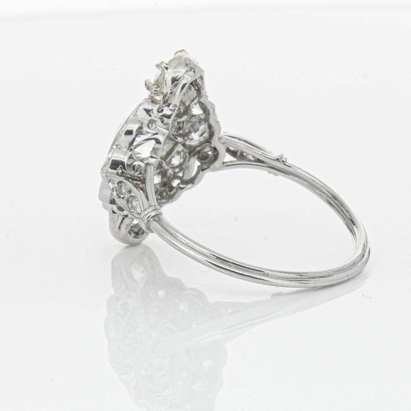 Vintage Platinum Diamond & Emerald Ring-Ring-Walker & Hall