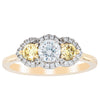 18ct Yellow Gold .84ct Yellow & White Diamond Posie Ring