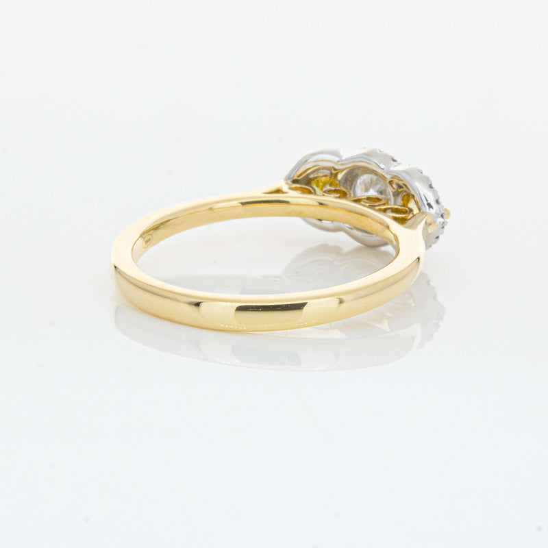 18ct Yellow Gold .84ct Yellow & White Diamond Posie Ring-Ring-Walker & Hall