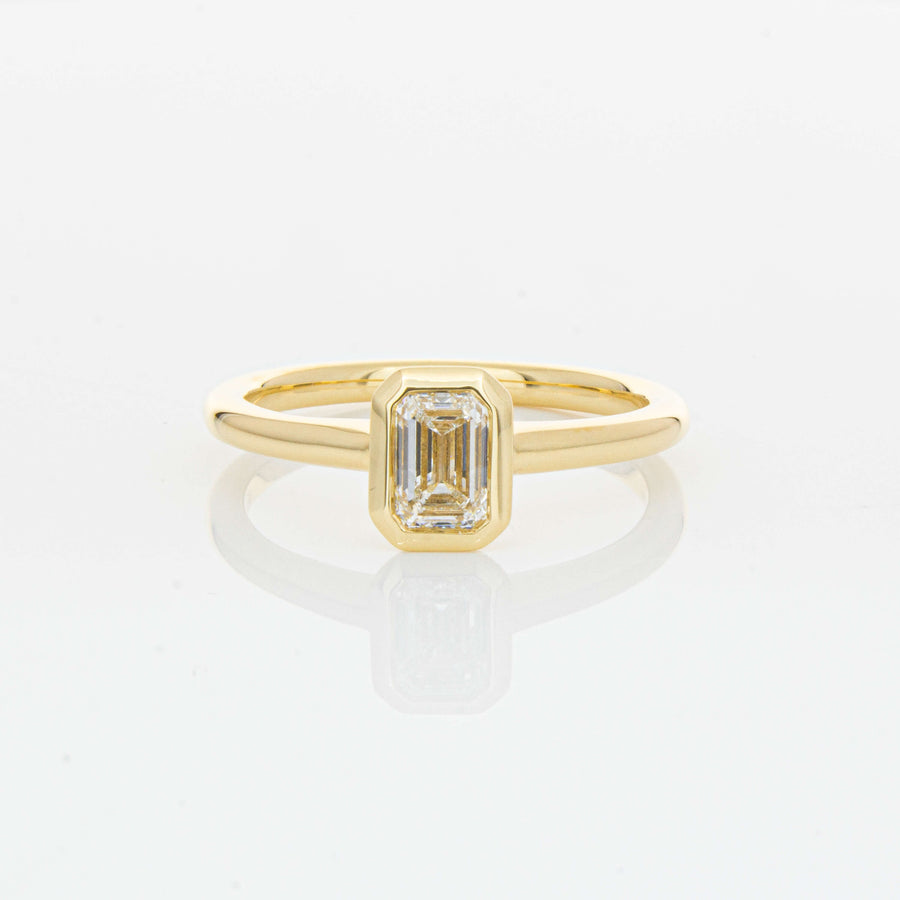 18ct Yellow Gold .70ct Emerald Cut Diamond Natalia Ring