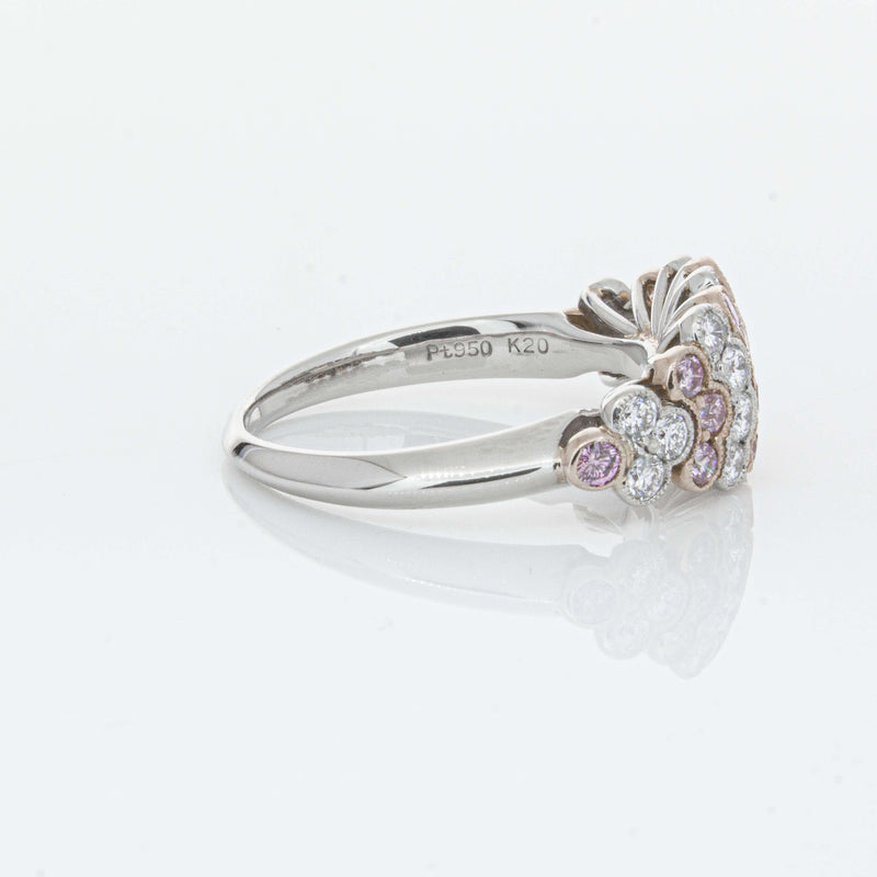 Deja Vu Platinum and Rose Gold Pink Diamond Ring-Ring-Walker & Hall