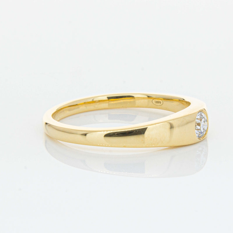 18ct Yellow Gold .16ct Diamond Gypsy Ring-Ring-Walker & Hall