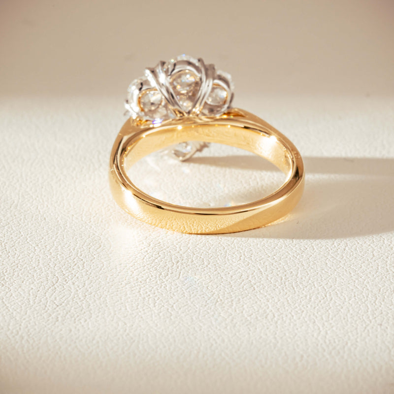 18ct Yellow Gold 1.87ct Diamond Lotus Ring-Ring-Walker & Hall