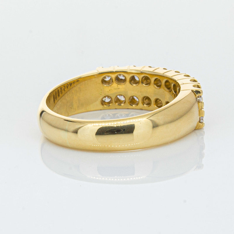 Deja Vu 18ct Yellow Gold .70ct Diamond Twin Row Ring-Ring-Walker & Hall