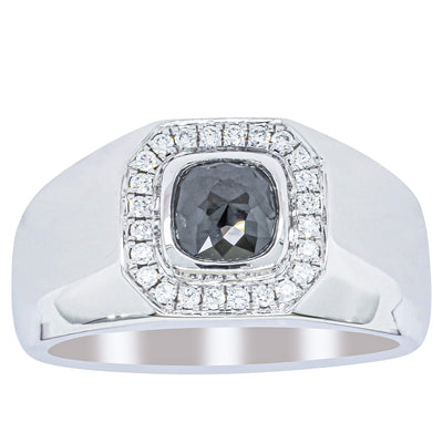 Platinum 1.10ct Black Diamond Mens Ring-Ring-Walker & Hall