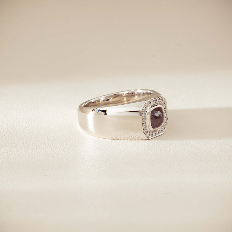 Platinum 1.10ct Black Diamond Mens Ring-Ring-Walker & Hall