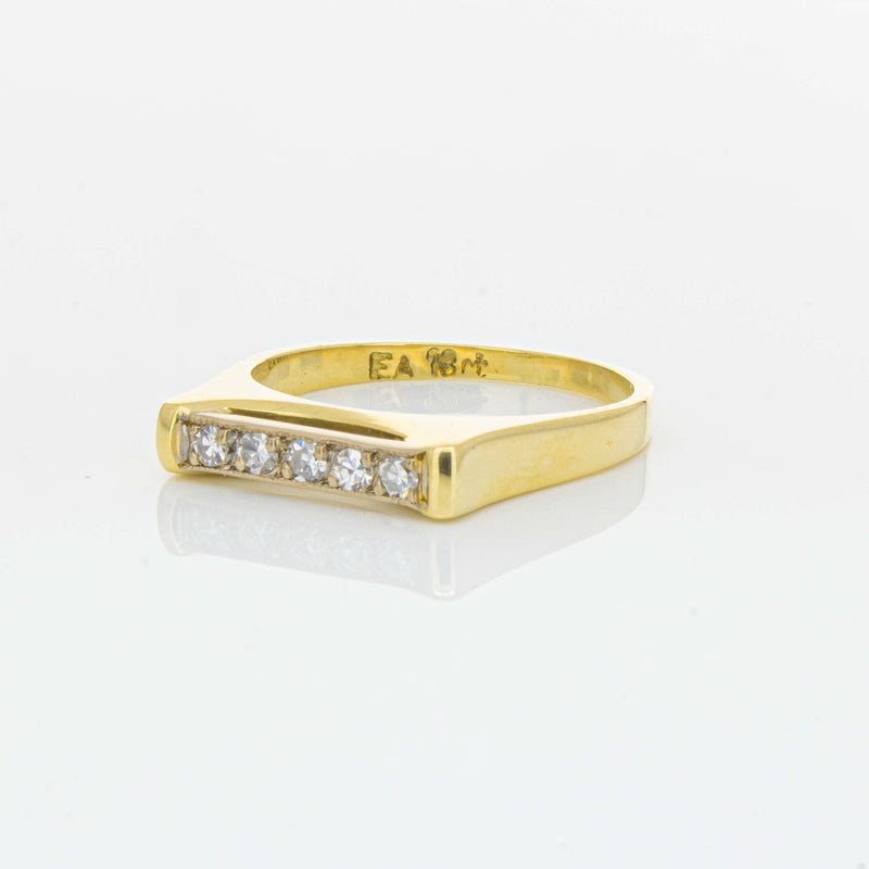 Deja Vu 18ct Yellow Gold .12ct Diamond Five-Stone Ring - Ring - Walker & Hall