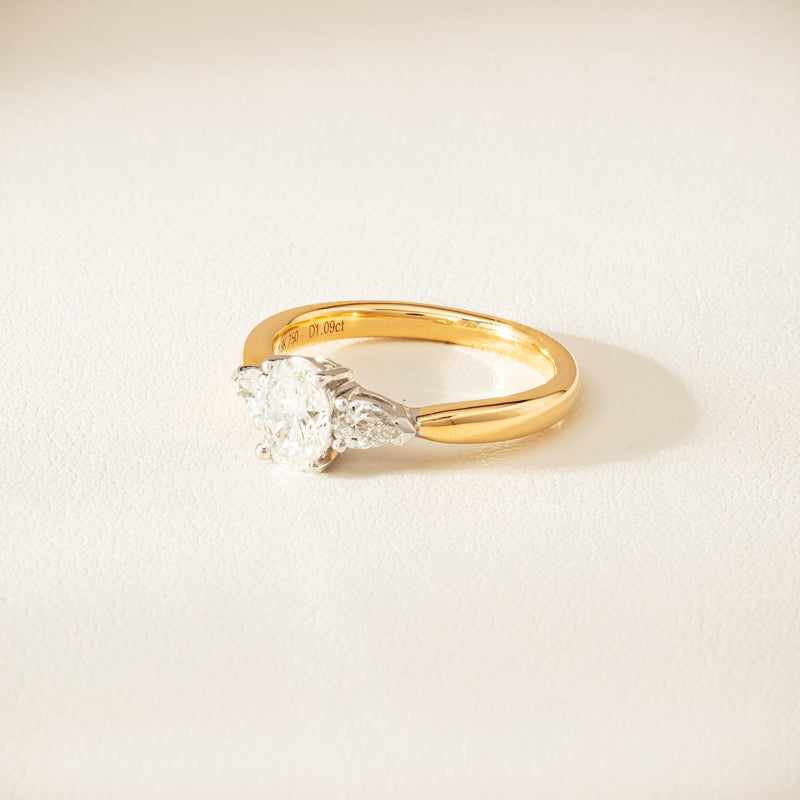 18ct Yellow & White Gold .80ct G VS2 Diamond Ayla Ring - Ring - Walker & Hall