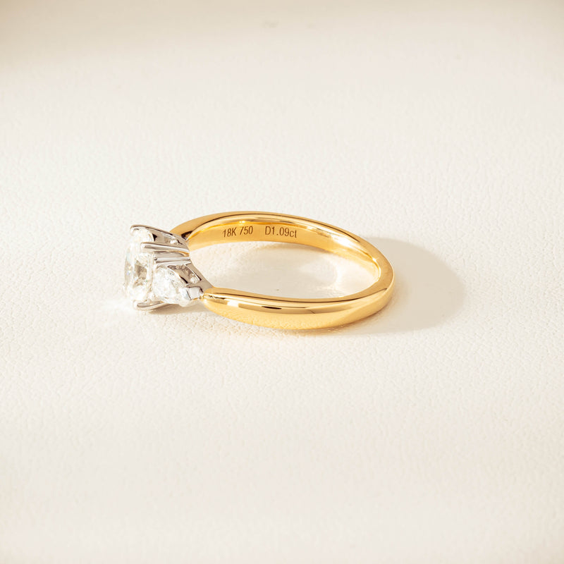 18ct Yellow & White Gold .80ct G VS2 Diamond Ayla Ring - Ring - Walker & Hall
