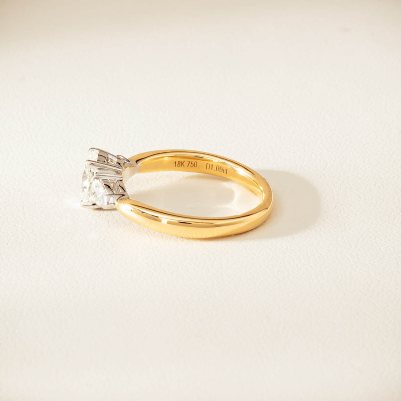 18ct Yellow & White Gold .80ct G VS2 Diamond Ayla Ring - Ring - Walker & Hall